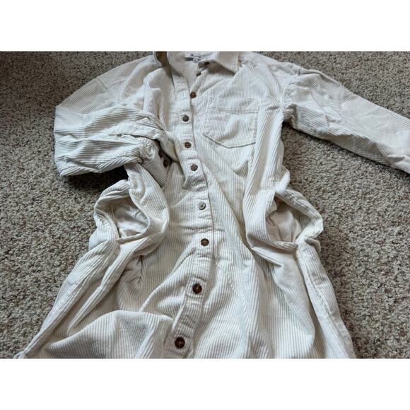 MADEWELL DRESS; Cream Corduroy size women's XS, but fits large; Long Sleeve - Picture 7 of 11
